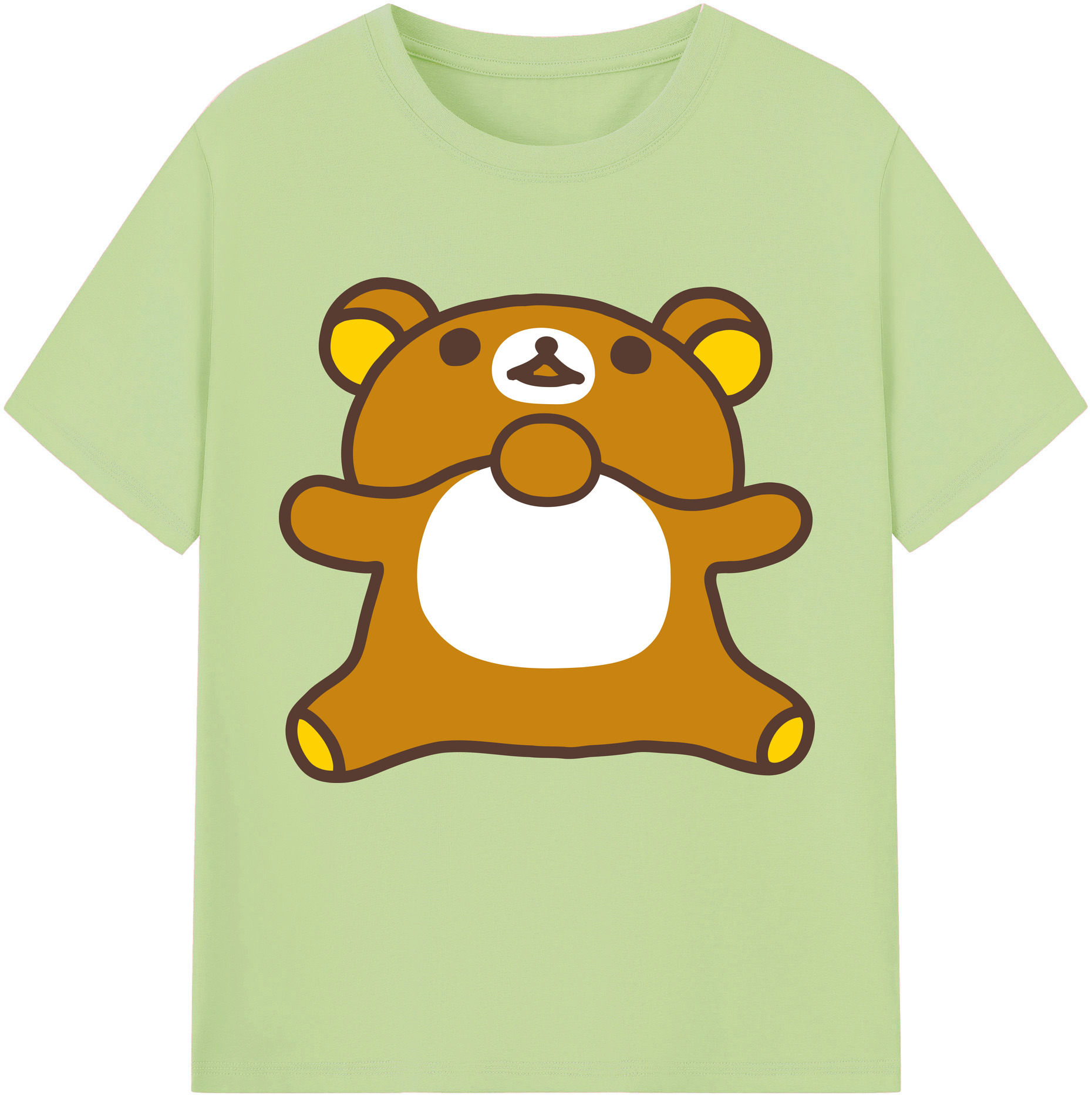 （画像用） リラックマ リラックマ キイロイトリ Rilakkuma Korilakkuma Kiiroitori 綿100％半袖Tシャツ（フロントプリント）